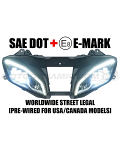 2008-2016 Yamaha YZF R6 Full LED Projection Head Light Assembly with DRL SAE DOT ECE E-Mark Worldwide Version