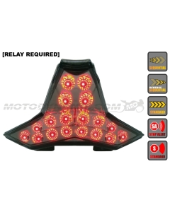 2023 2024 2025 2026 Kawasaki Ninja ZX-4R ZX-4RR Sequential Integrated LED Tail Lights Smoked - RELAY REQUIRED